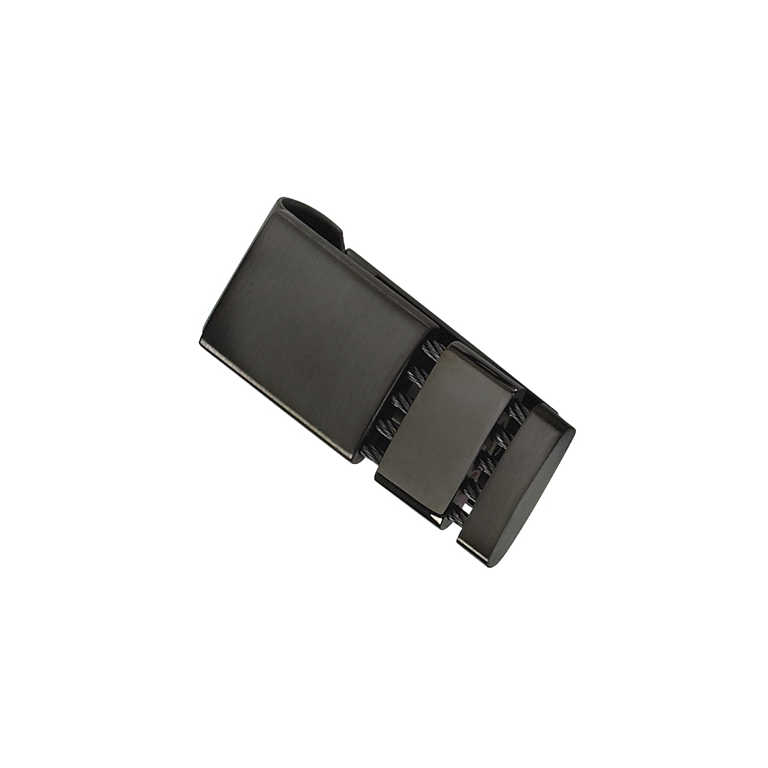 Mens Stainless Steel Black-Plated Money Clip