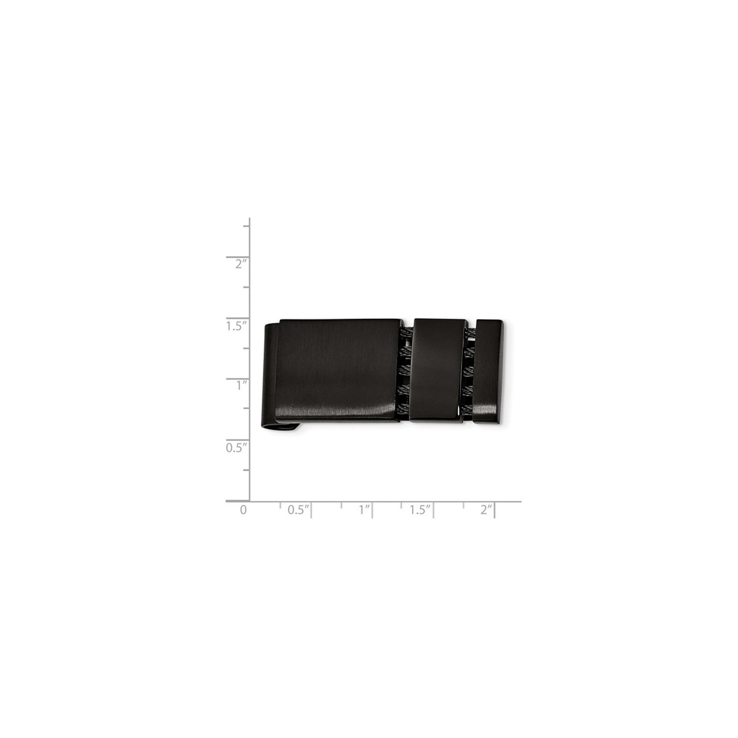 Mens Stainless Steel Black-Plated Money Clip