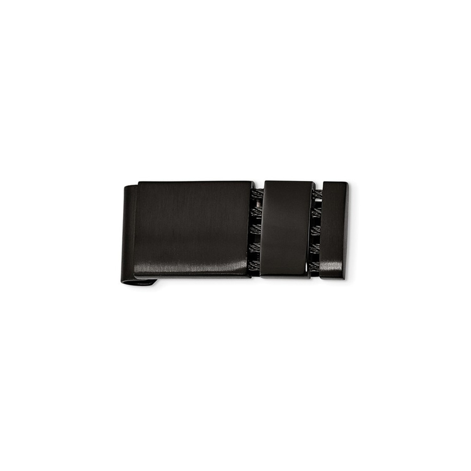Mens Stainless Steel Black-Plated Money Clip