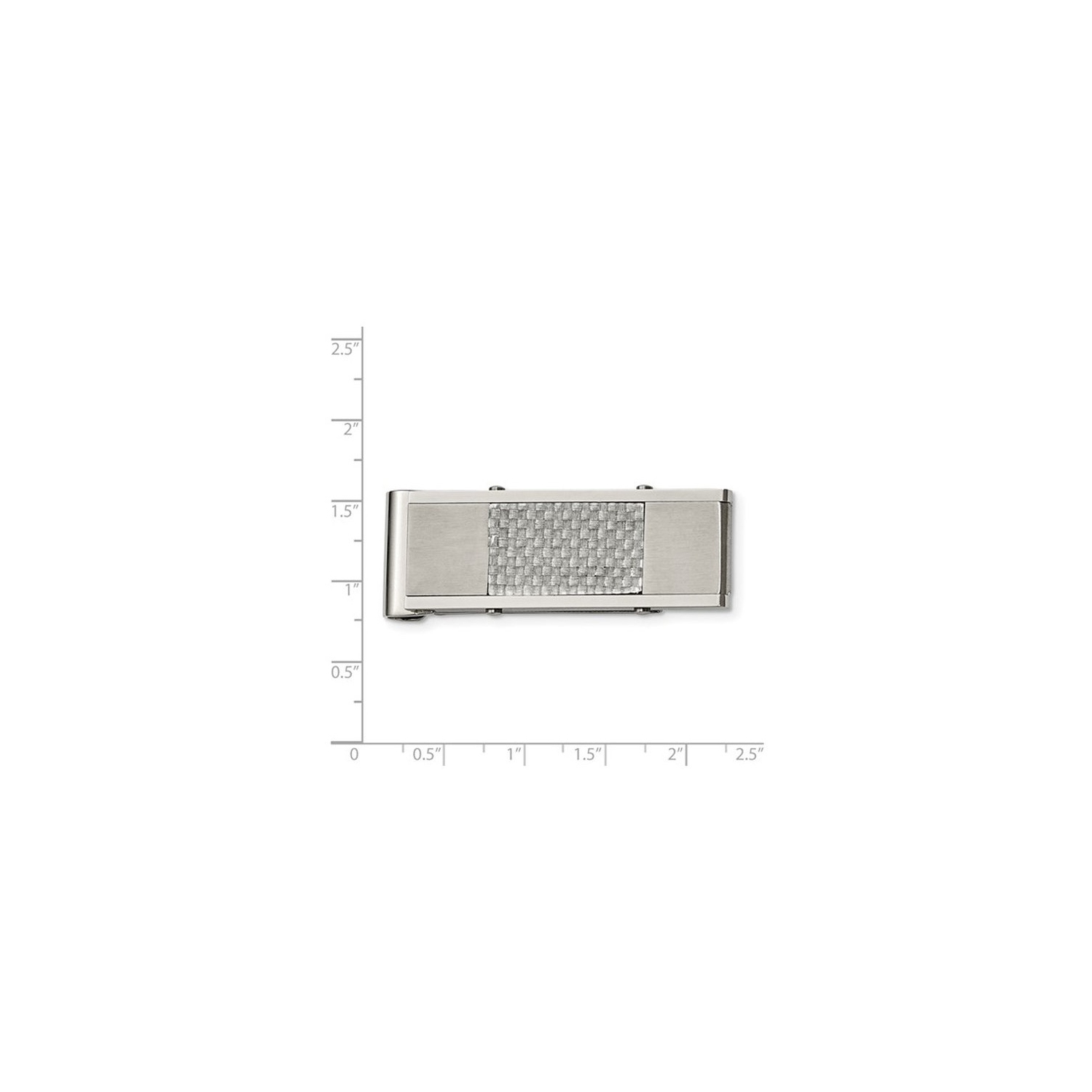 Mens Stainless Steel Grey Carbon Fiber Money Clip