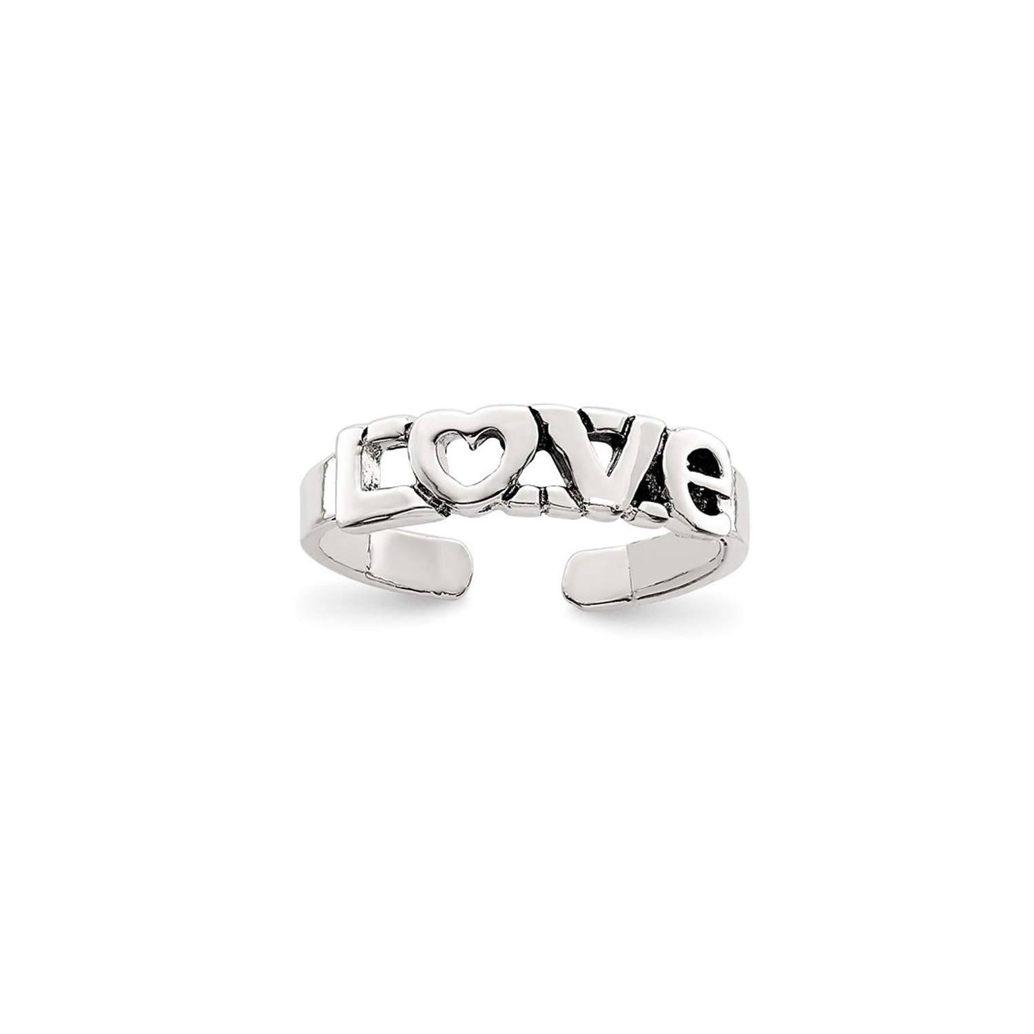 Sterling Silver Antiqued LOVE Toe Ring