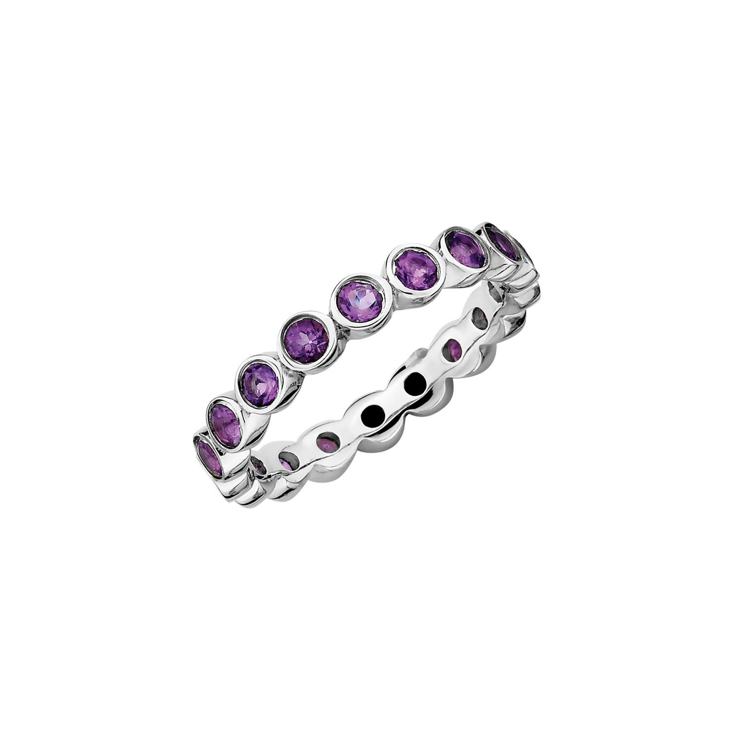 Bague en argent sterling, améthyste violette 1.20 ct