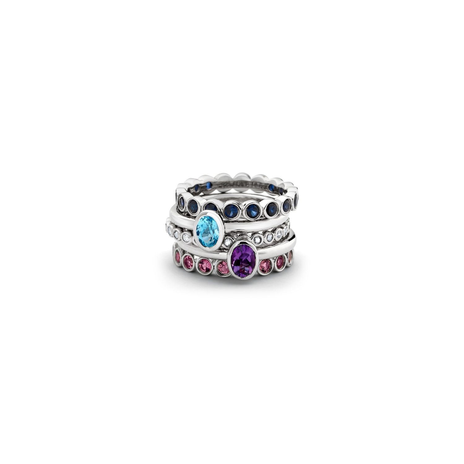 Bague en argent sterling, améthyste violette 1.20 ct