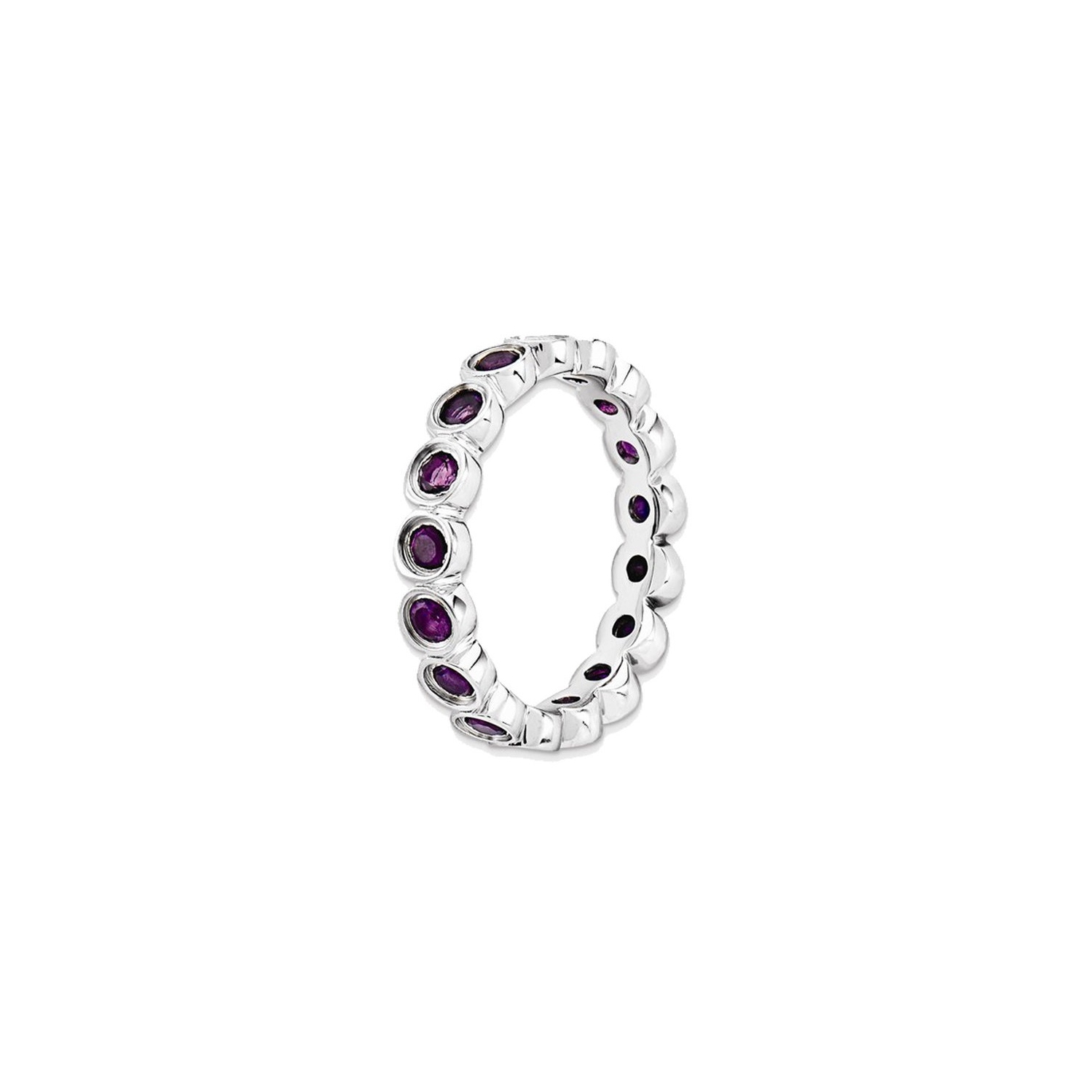 Bague en argent sterling, améthyste violette 1.20 ct