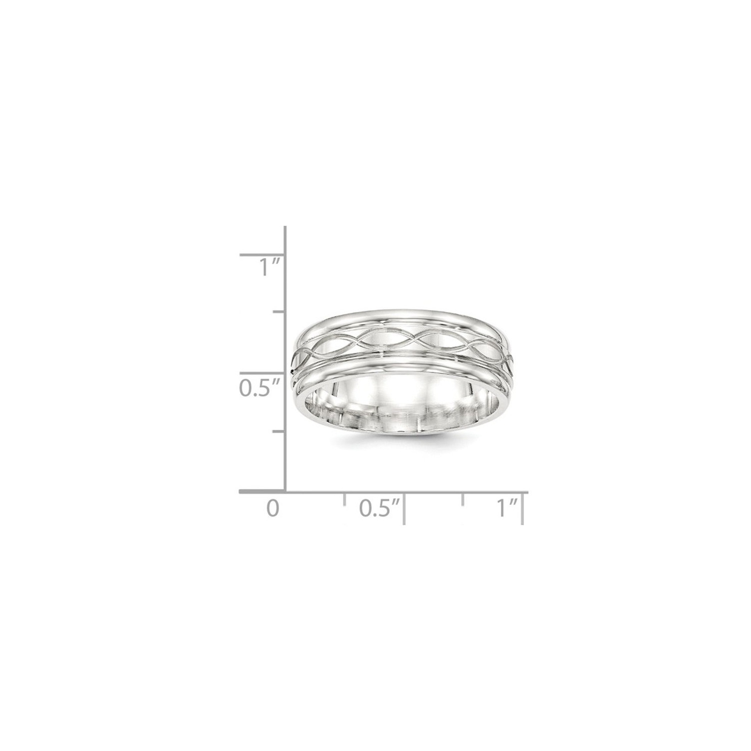 Mens Sterling Silver 7mm Polished Infinity Band Ring
