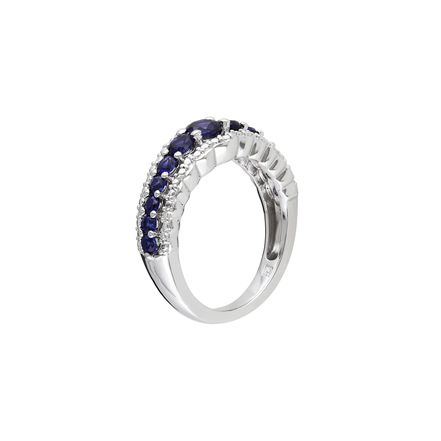 1.15 Carat Lab-Created Blue Sapphire Ring in Sterling Silver