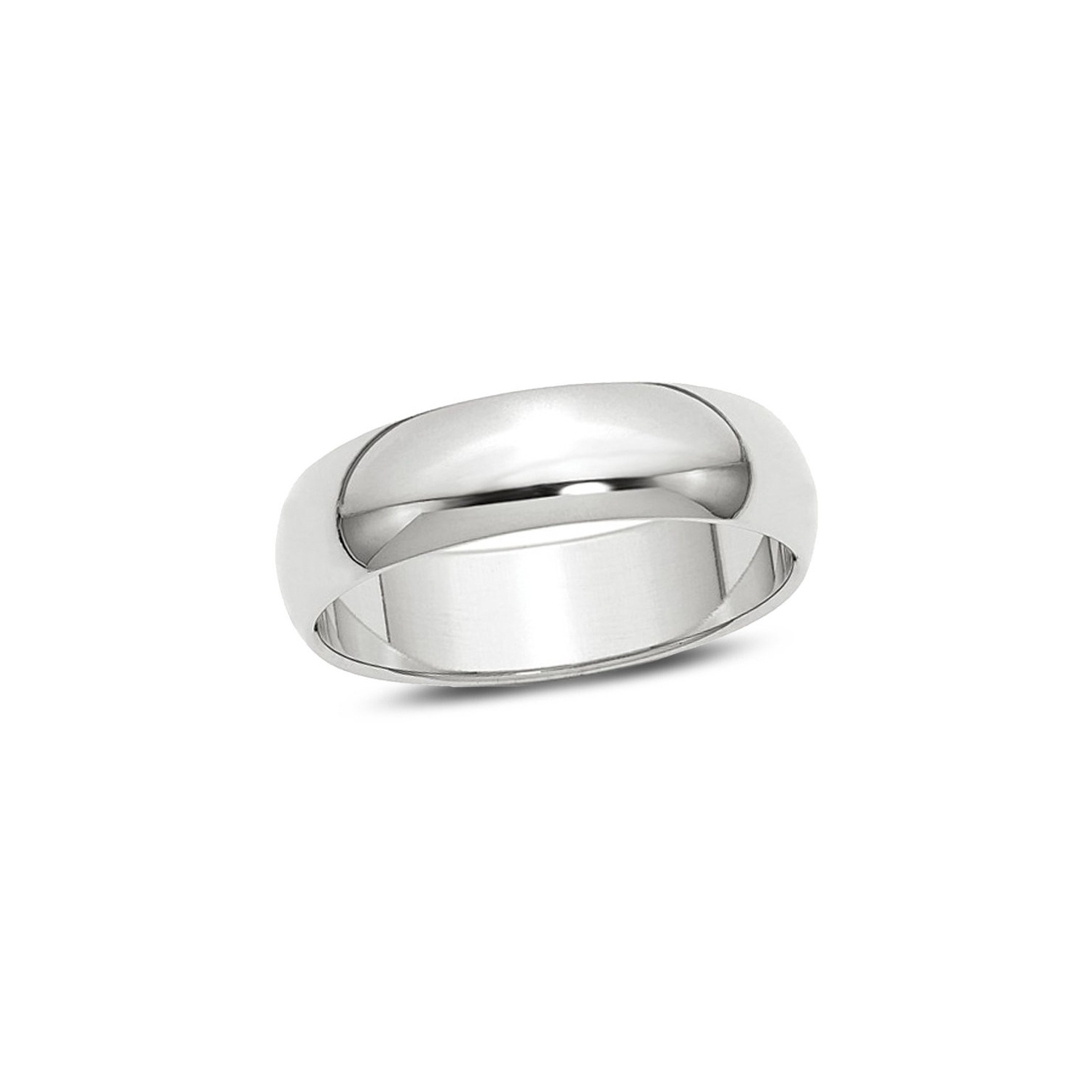 Mens or Ladies 14K White Gold 6mm Wedding Band Ring