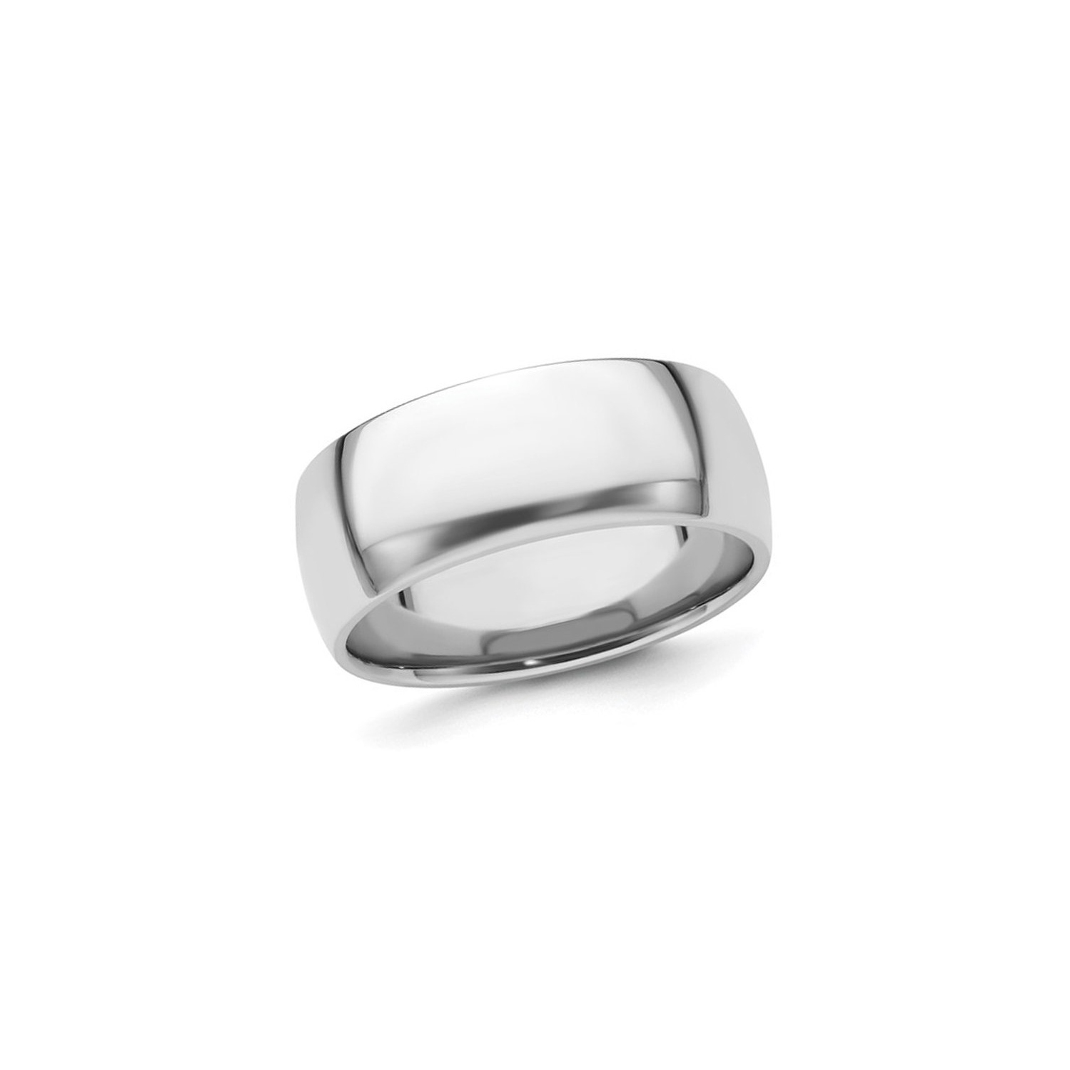 Mens Platinum Comfort Fit 8mm Lightweight Wedding Band Ring