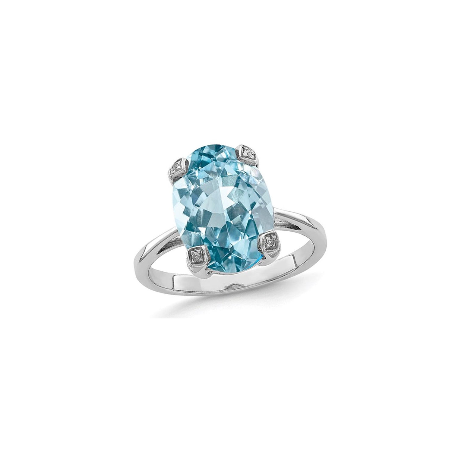 Large 6.65 Carat Blue Topaz Ring in Sterling Silver