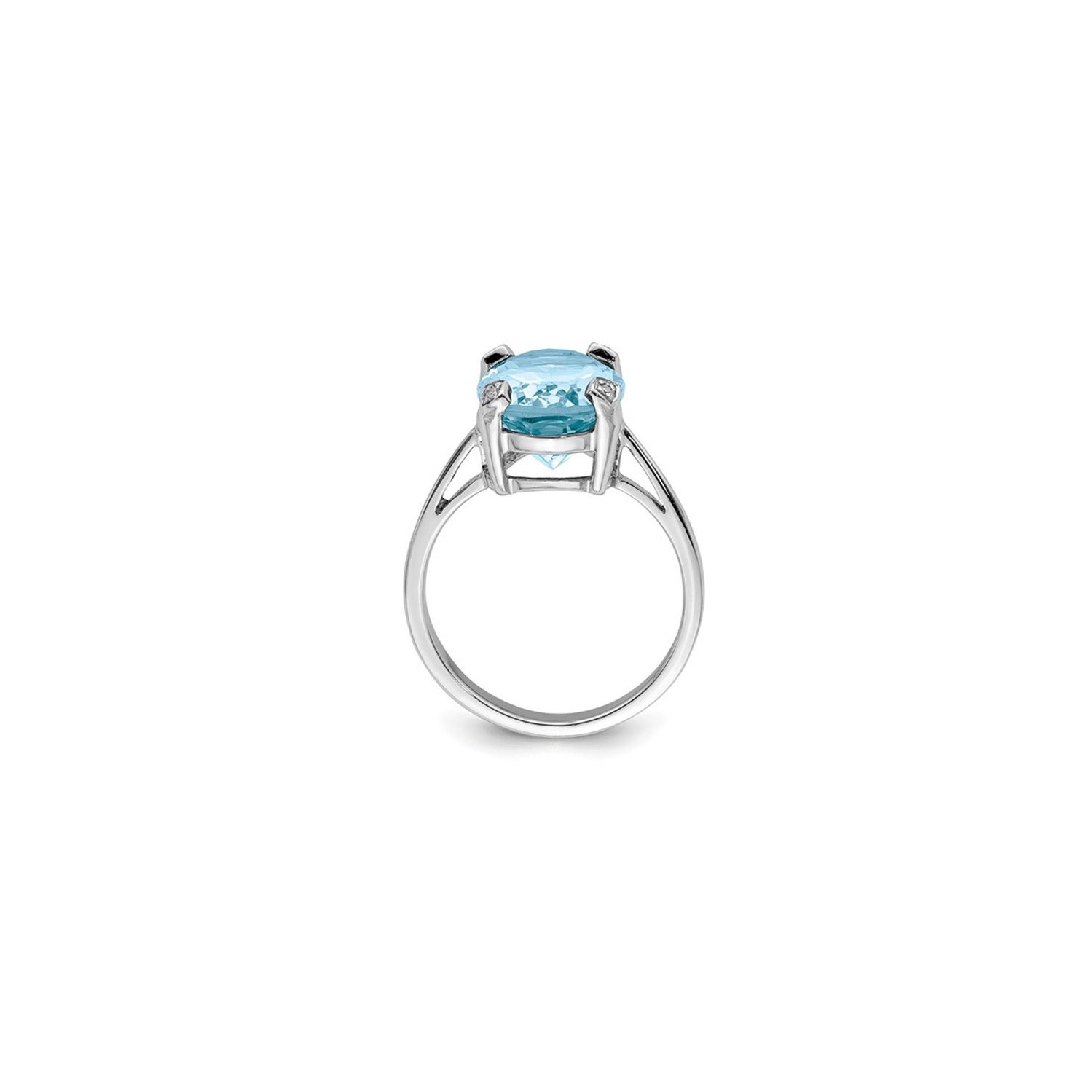 Large 6.65 Carat Blue Topaz Ring in Sterling Silver