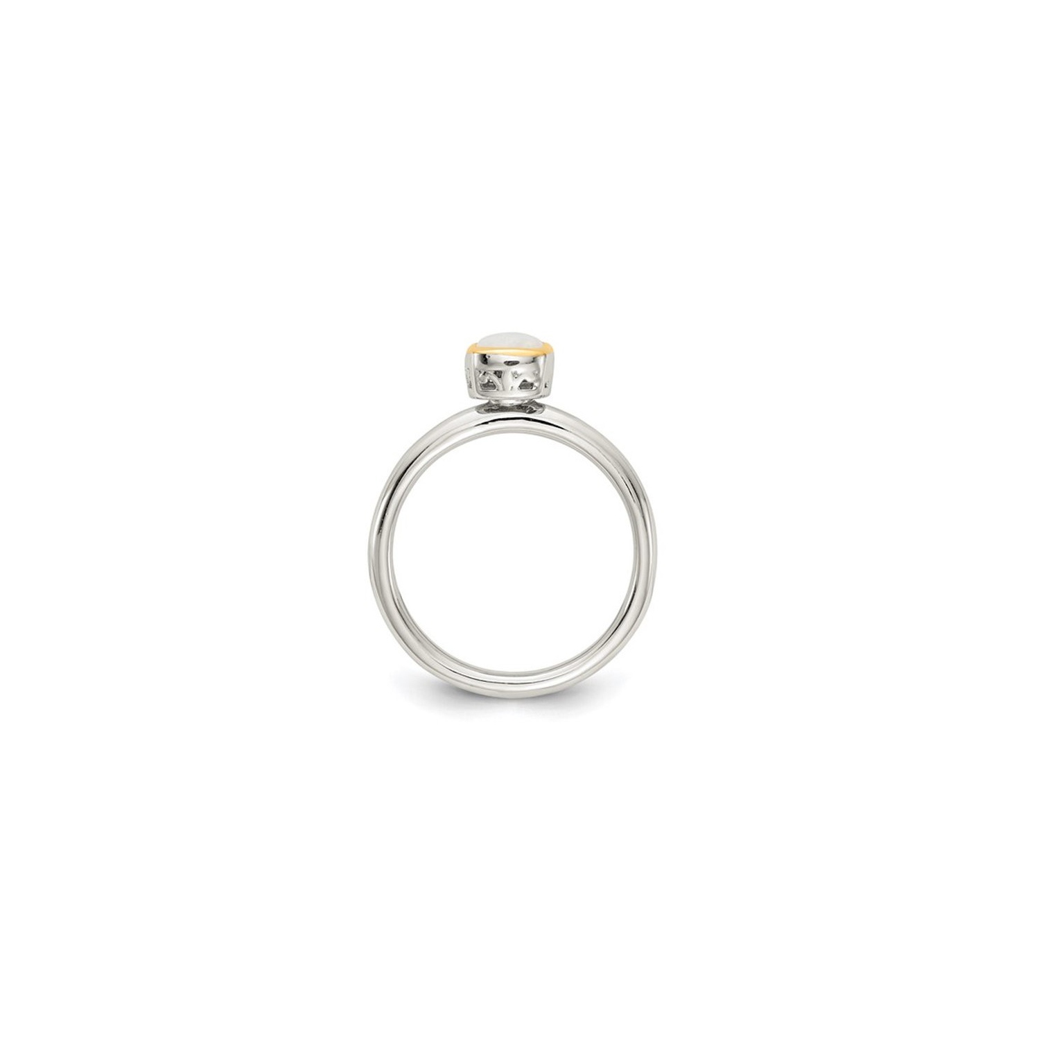 1/4 Carat Natural Opal Ring in Sterling Silver with 14K Accent