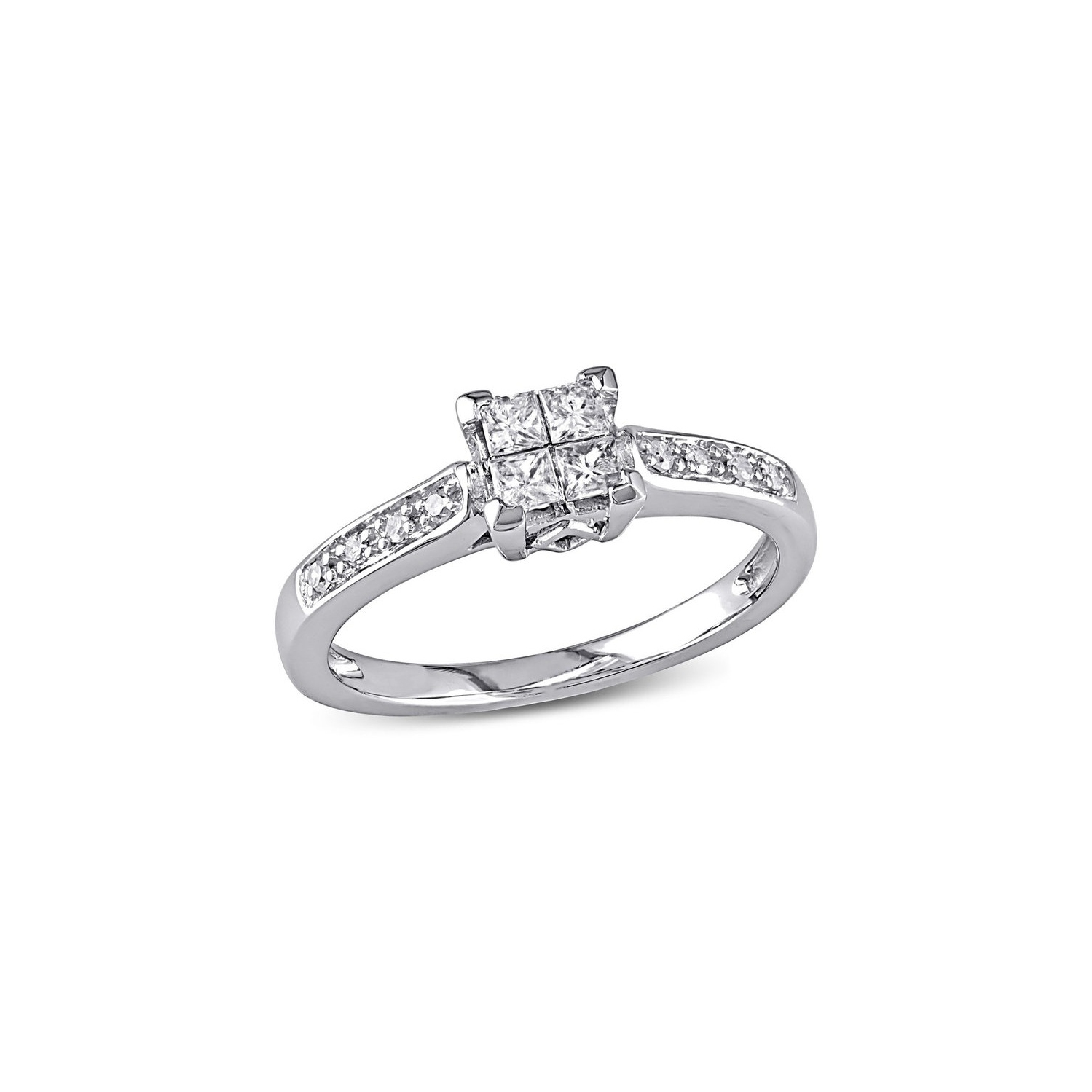 1/4 Carat Princess-Cut Diamond Engagement Ring in 10K White Gold