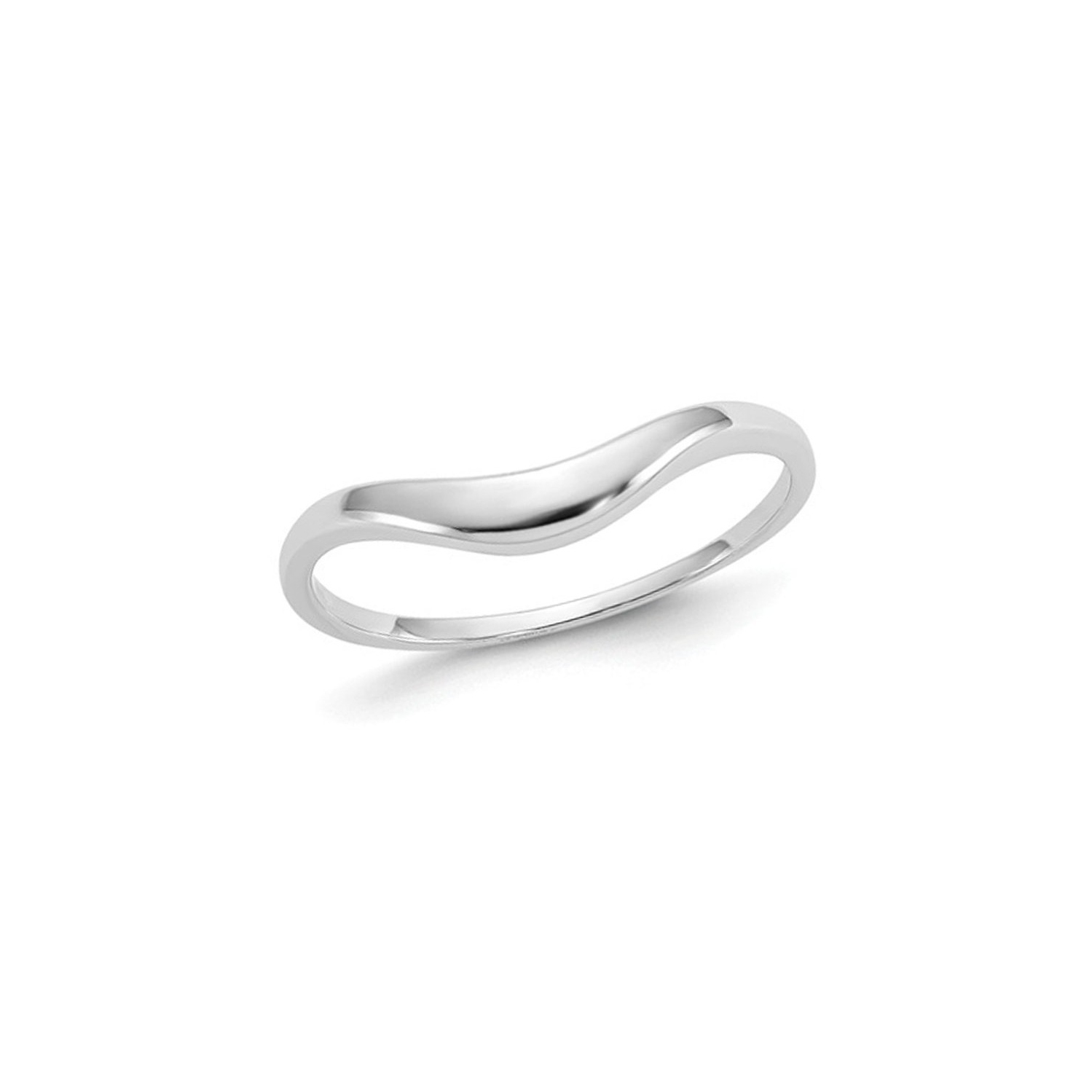 Classic Swirl Ring Band in 14K White Gold