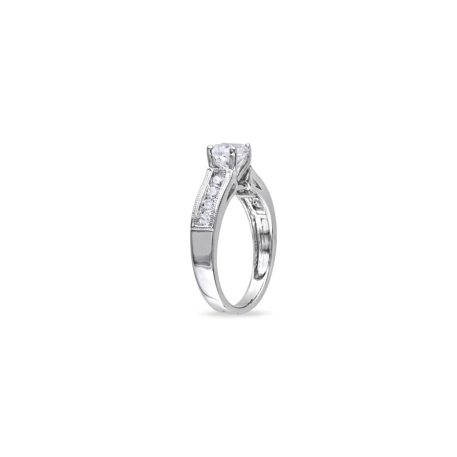 1.50 Carat Lab-Created White Sapphire Engagement Ring in Sterling Silver