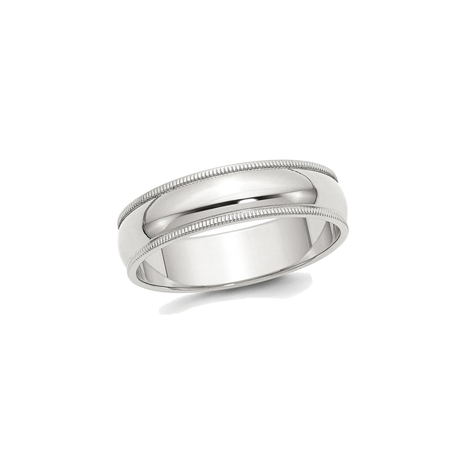 Ladies or Mens Sterling Silver 6mm Milgrain Wedding Band Ring