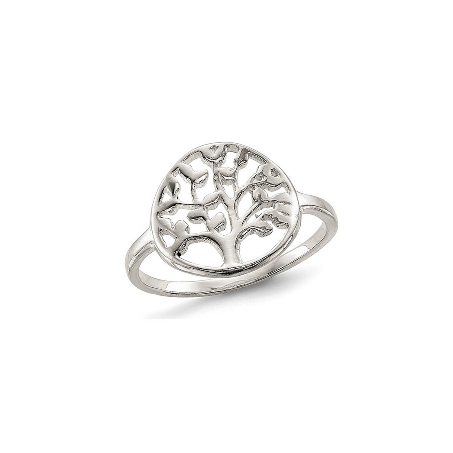 Sterling Silver Polished Tree of Life Ring