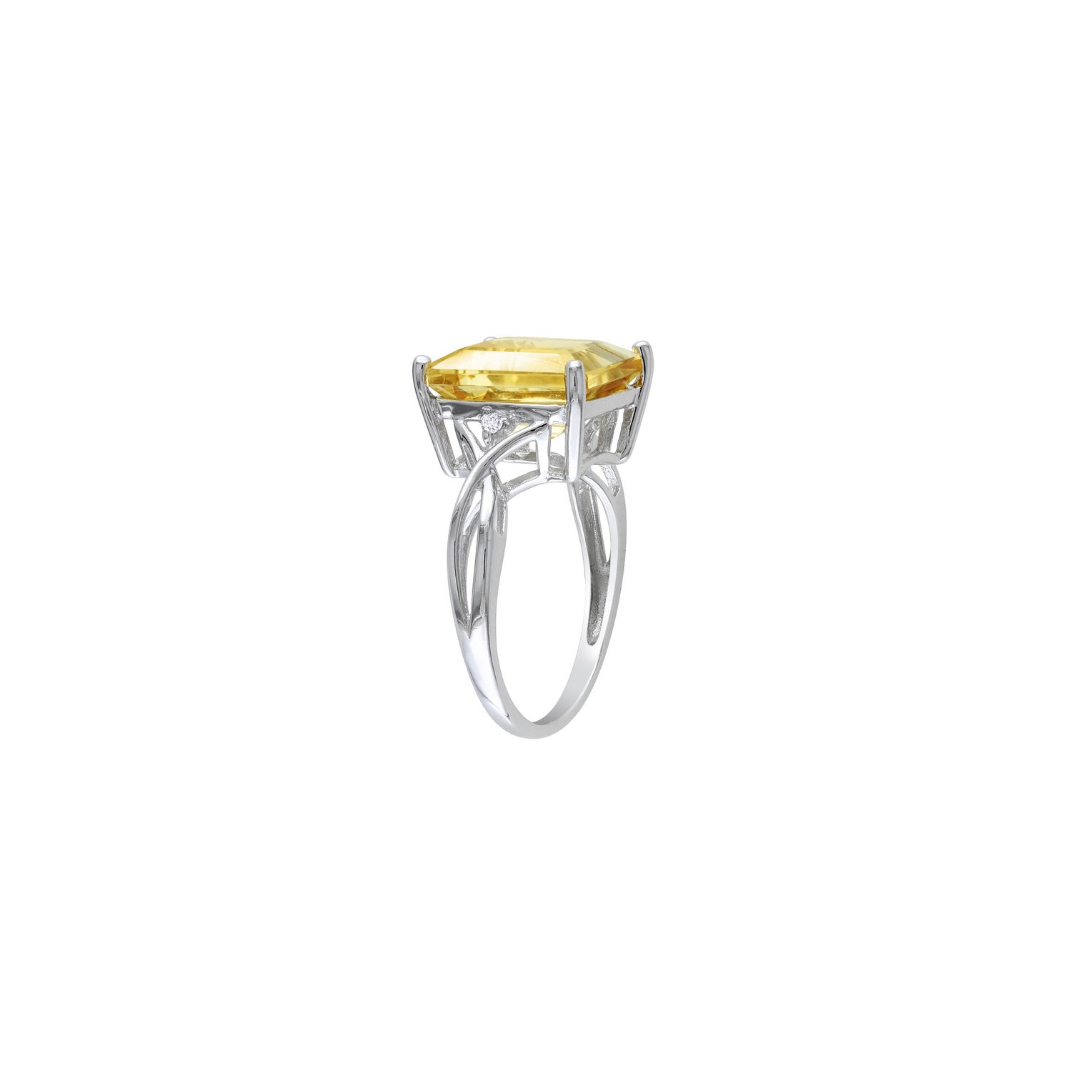 Citrine and White Topaz 6.63 Carat Infinity Ring in Sterling Silver