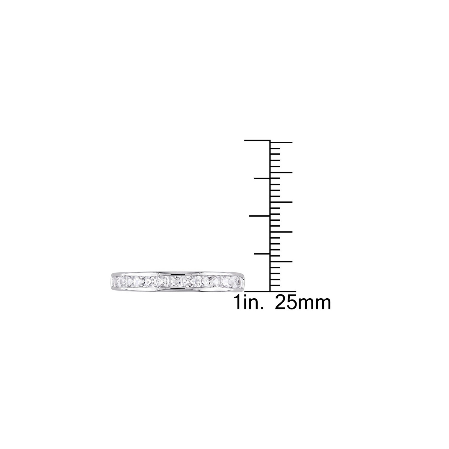 3/4 Carat Lab-Created White Sapphire Wedding Anniversary Band Ring in Sterling Silver