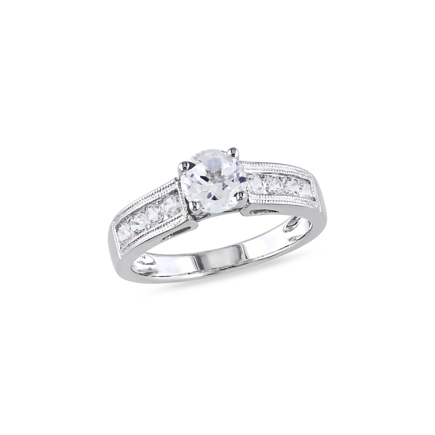 1.50 Carat Lab-Created White Sapphire Engagement Ring in Sterling Silver