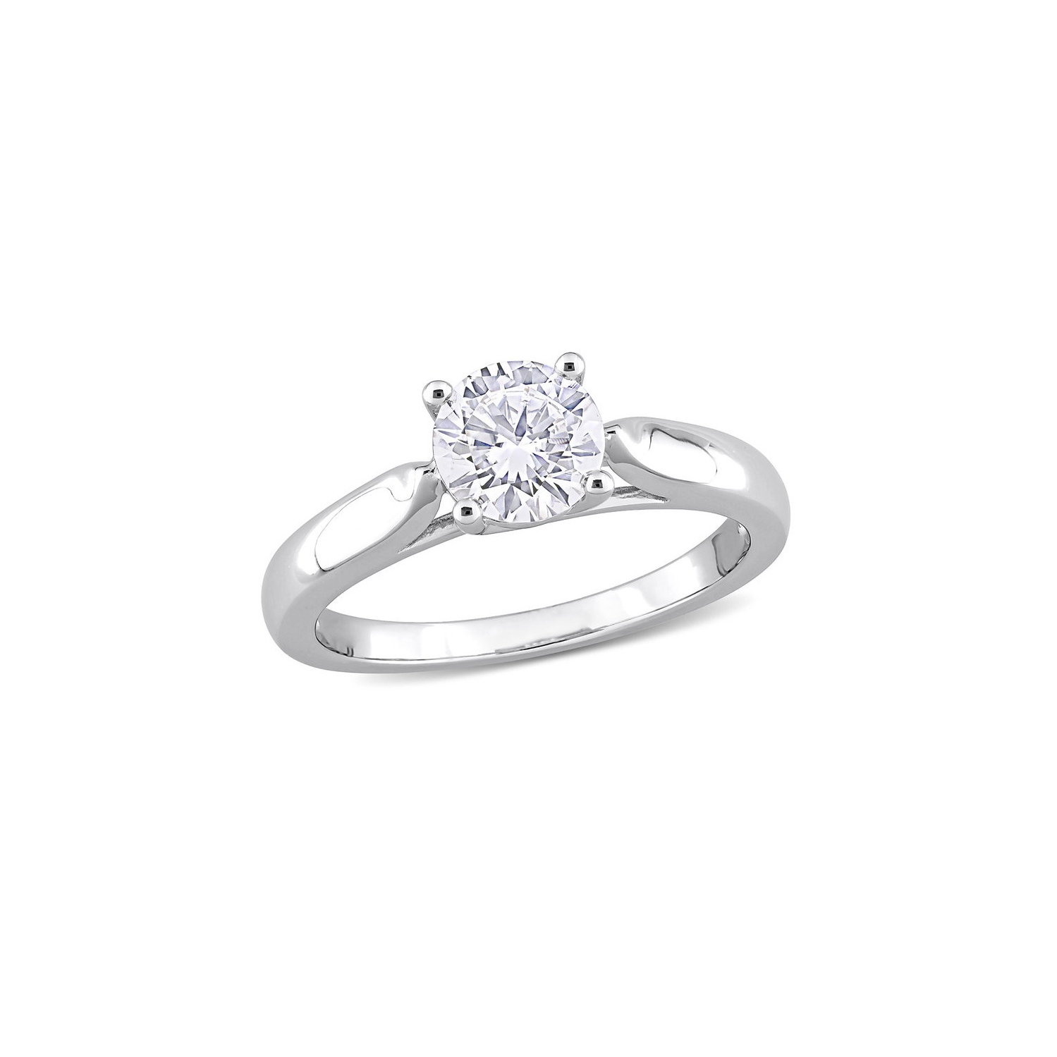 Bague de fiançailles en argent sterling avec solitaire à moissanite synthétique en laboratoire 1.00 ct