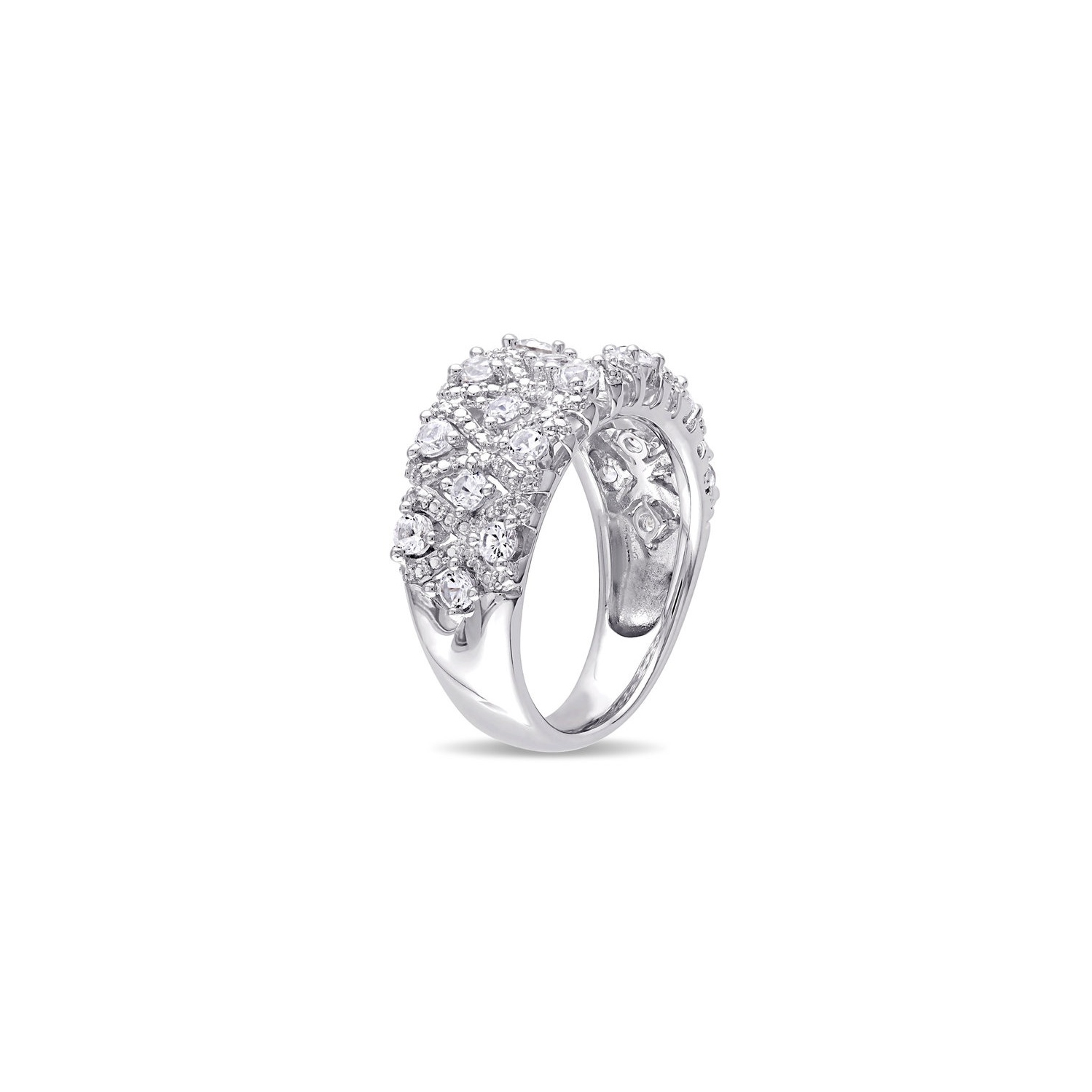 1 3/10 Carat Lab-Created White Sapphire Pave Ring In Sterling Silver