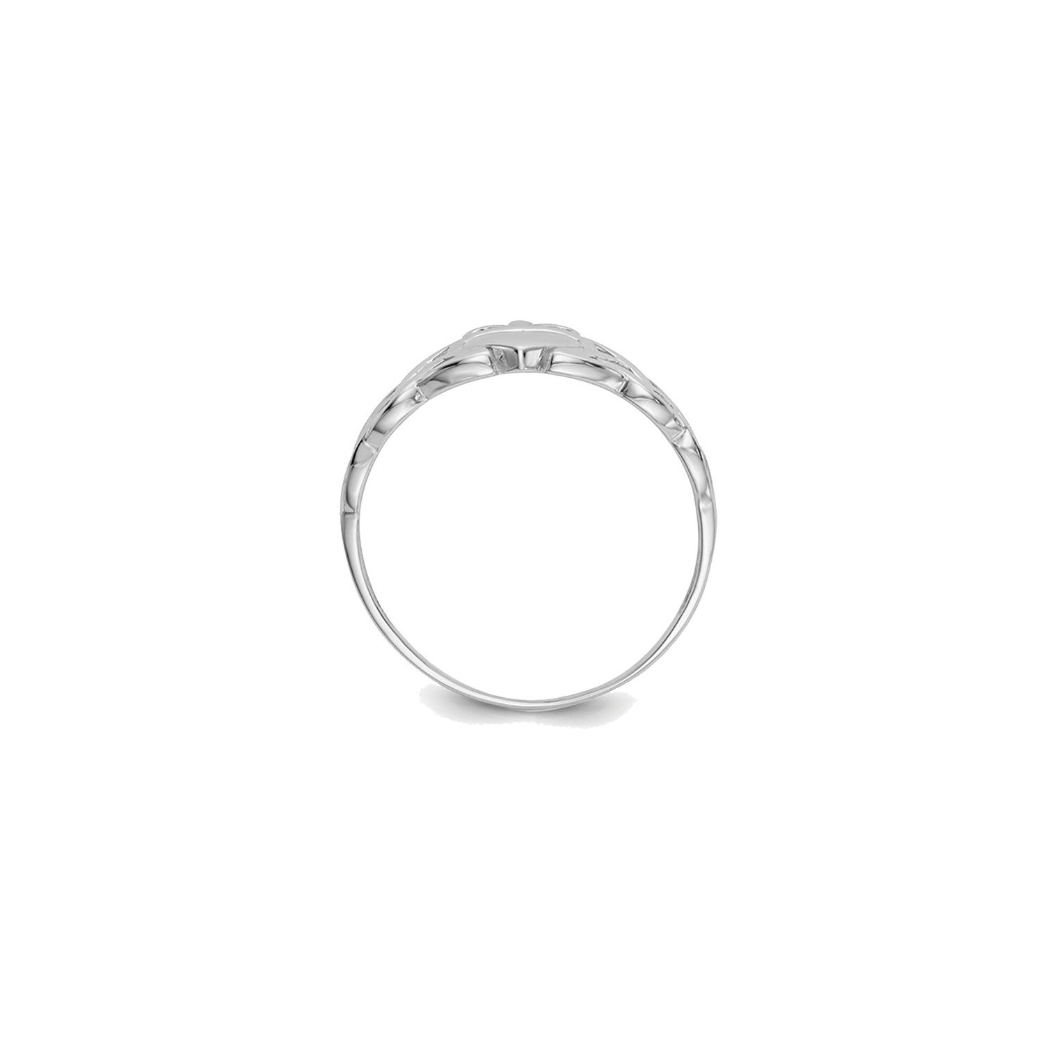 Mens Claddagh Ring in 14K White Gold