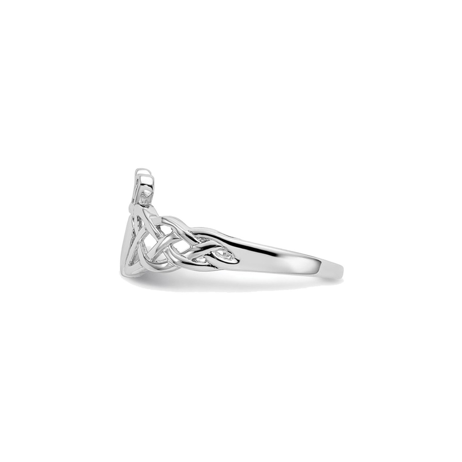 Mens Claddagh Ring in 14K White Gold