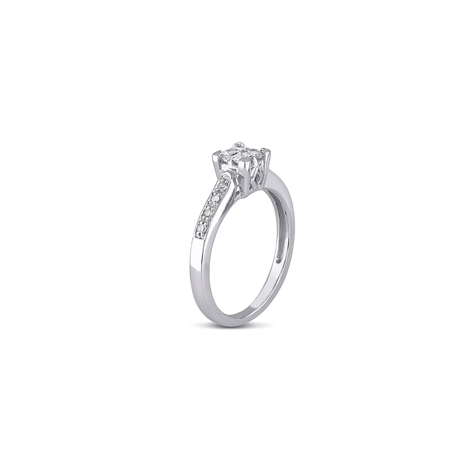 1/4 Carat Princess-Cut Diamond Engagement Ring in 10K White Gold