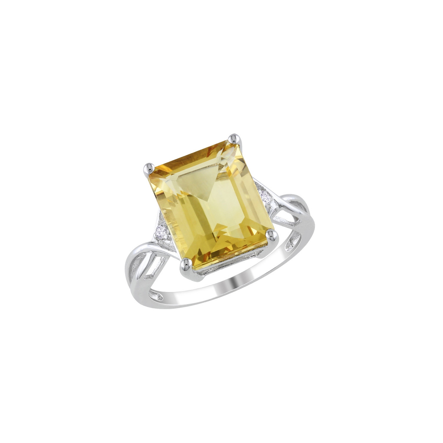 Citrine and White Topaz 6.63 Carat Infinity Ring in Sterling Silver