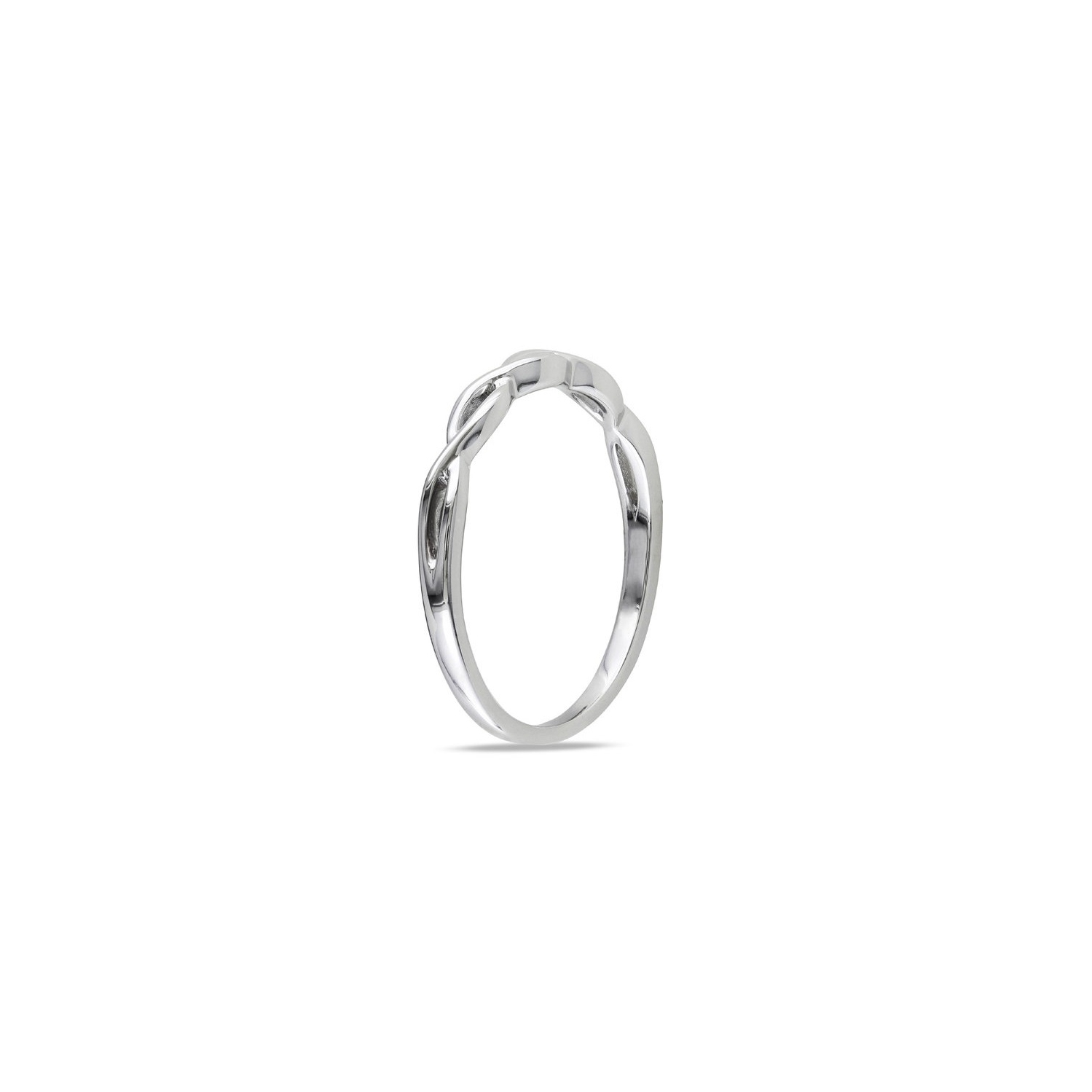 14K White Gold Infinity Wedding Band Ring