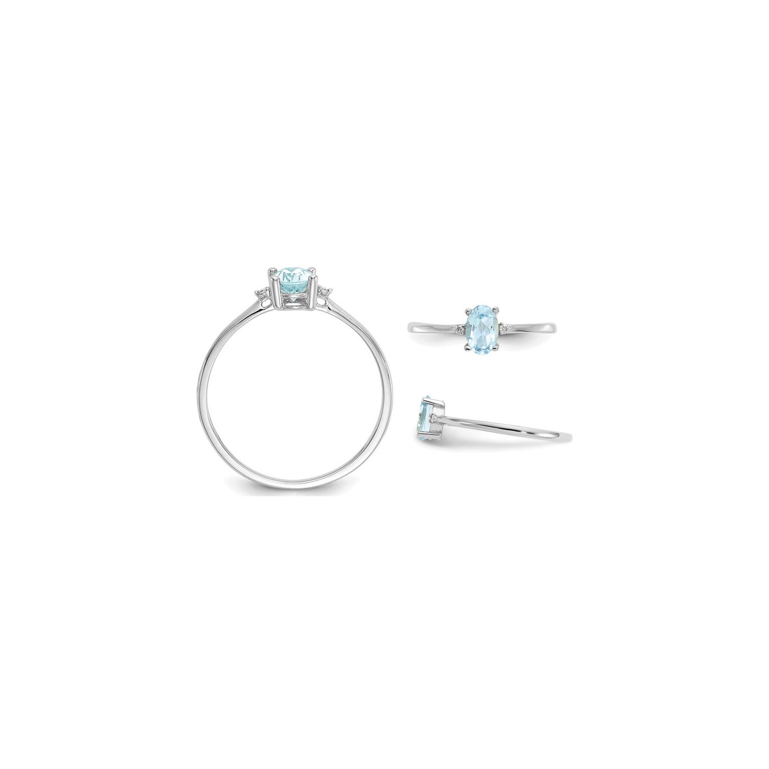 2/5 Carat Oval-Cut Light Aquamarine Ring in 14K White Gold