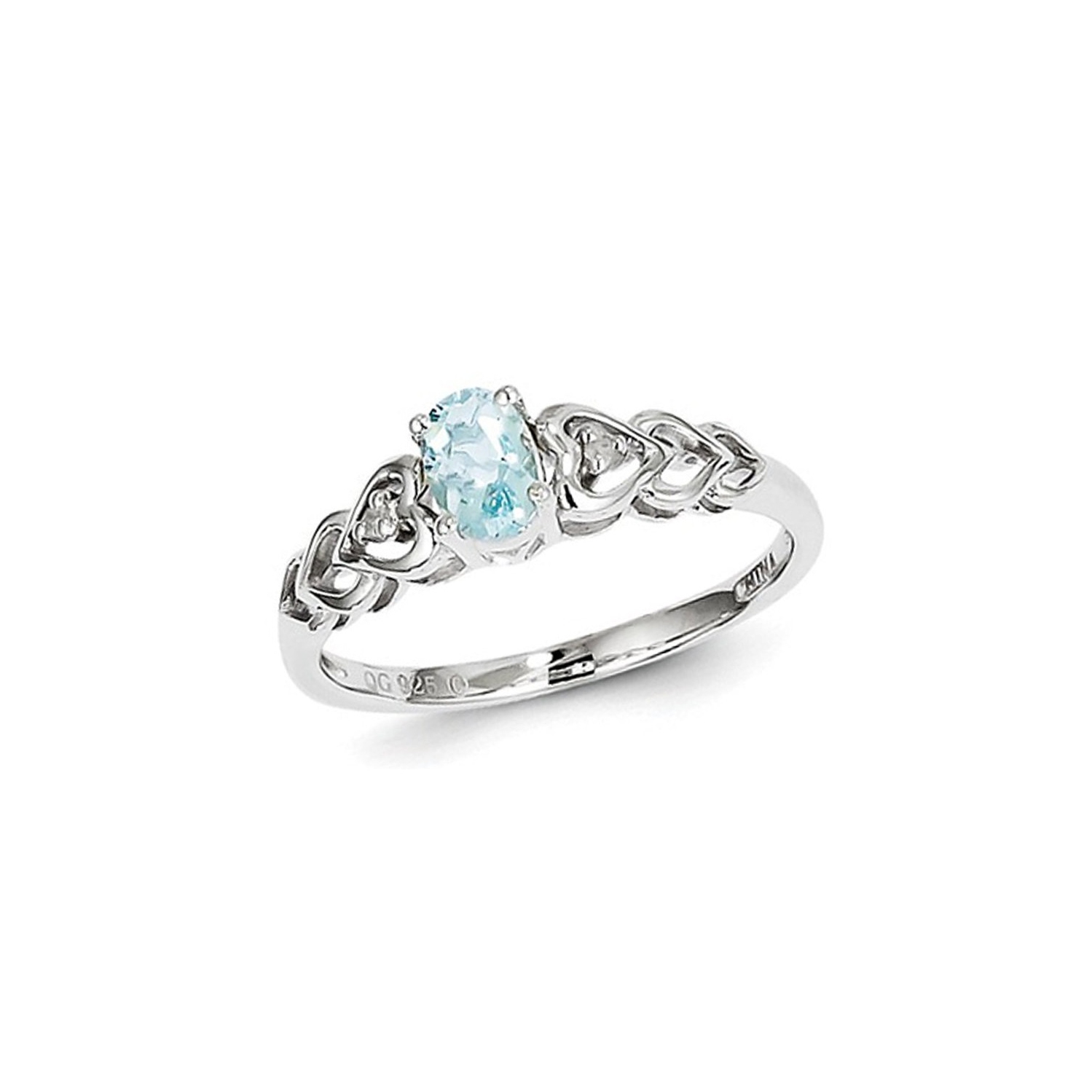 2/5 Carat Aquamarine Heart Promise Ring in Sterling Silver