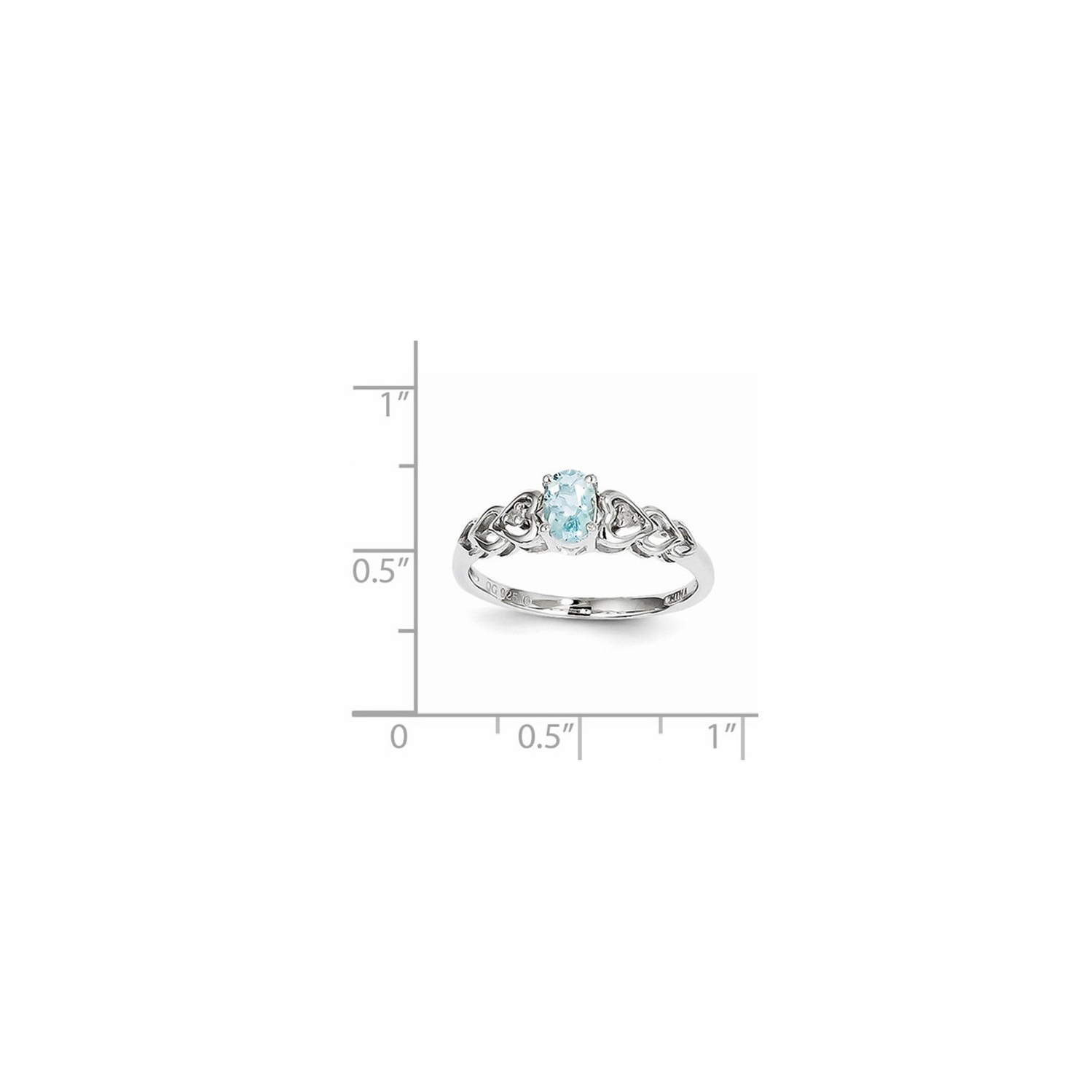 2/5 Carat Aquamarine Heart Promise Ring in Sterling Silver