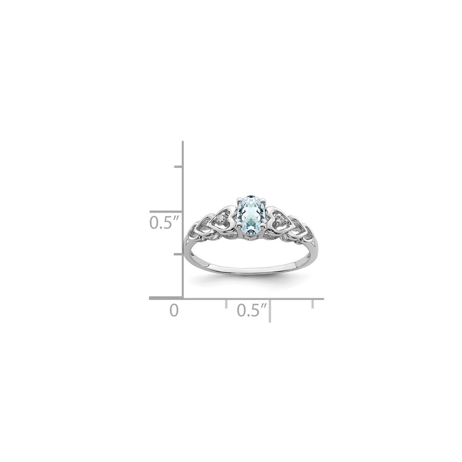 2/5 Carat Aquamarine Heart Promise Ring in Sterling Silver