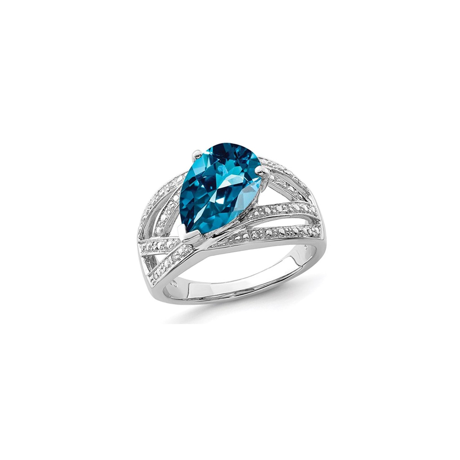 3.00 Carat London Blue Topaz Ring in Sterling Silver