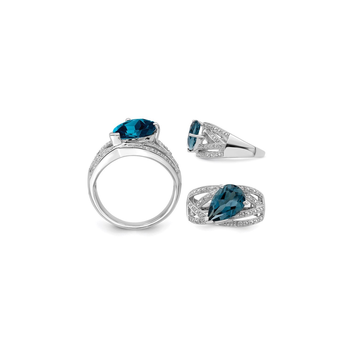 3.00 Carat London Blue Topaz Ring in Sterling Silver