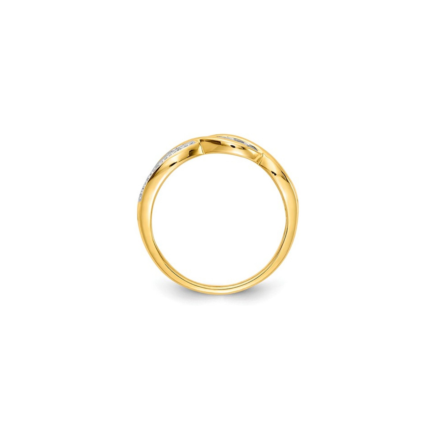 Bague à maman poli or jaune 14k avec accent de diamant