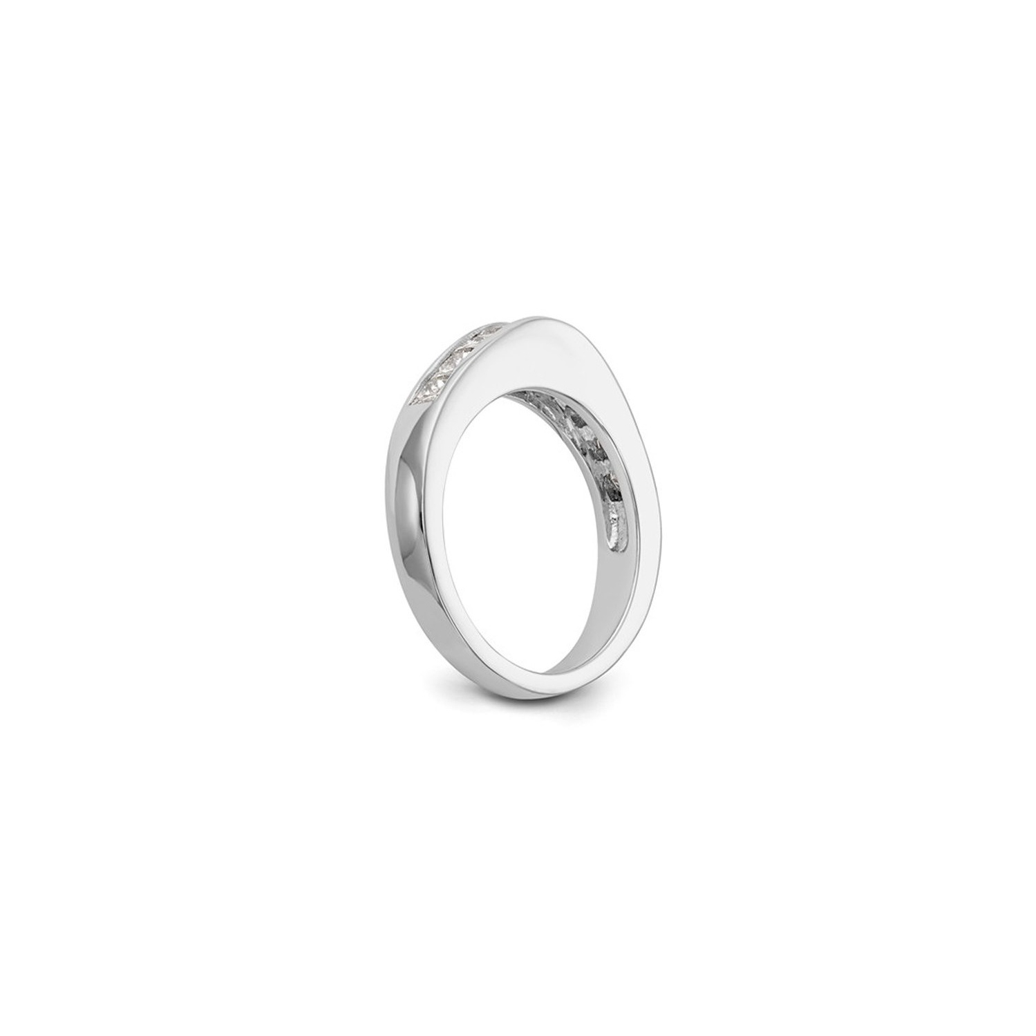 1.00 Carat Princess Cut Diamond Wedding Band Ring in 14K White Gold