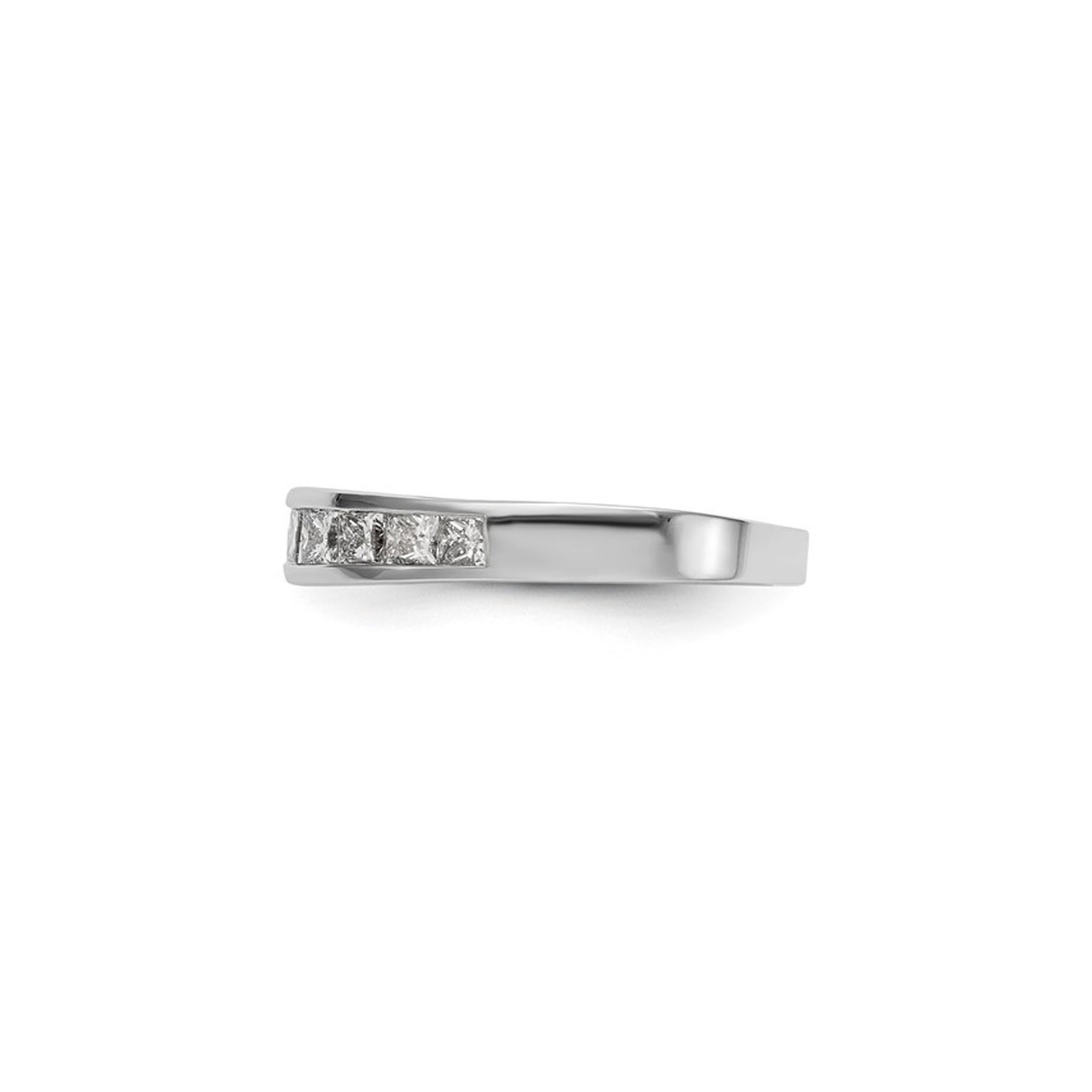 1.00 Carat Princess Cut Diamond Wedding Band Ring in 14K White Gold