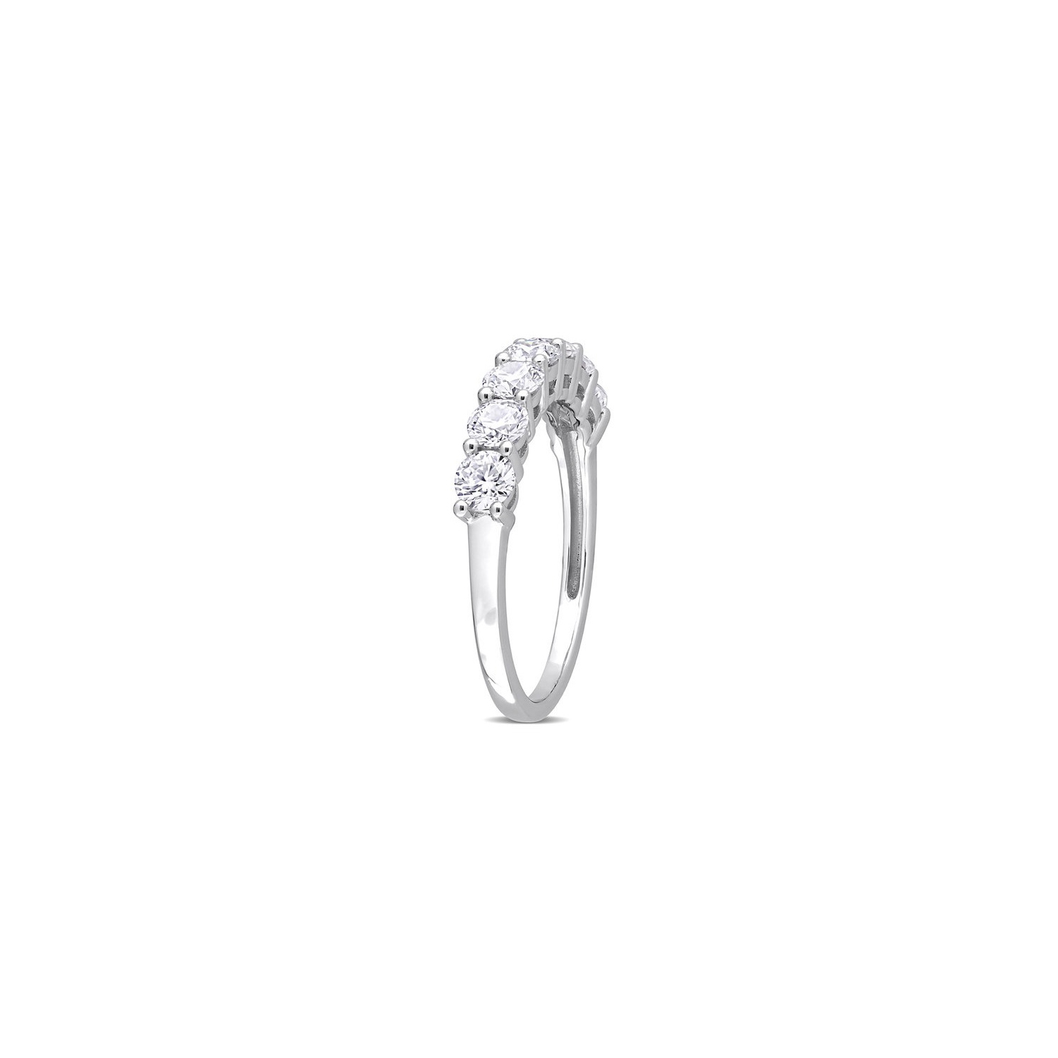 1.00 Carat Lab-Created Moissanite Anniversary Band Ring in Sterling Silver