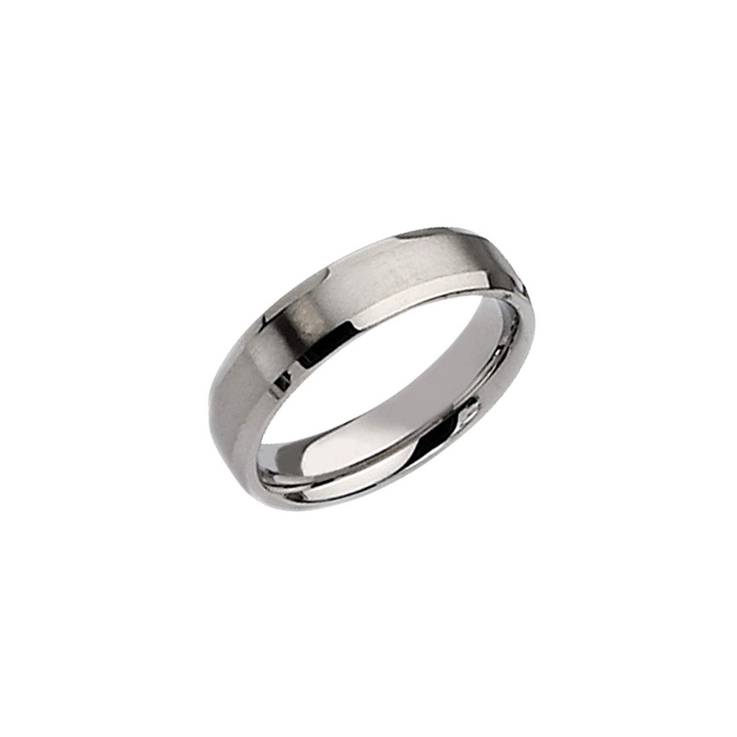 Mens Chisel 6mm Stainless Steel Beveled Comfort Fit Wedding Band Ring