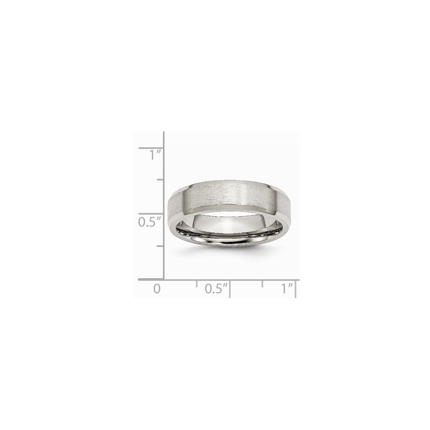 Mens Chisel 6mm Stainless Steel Beveled Comfort Fit Wedding Band Ring