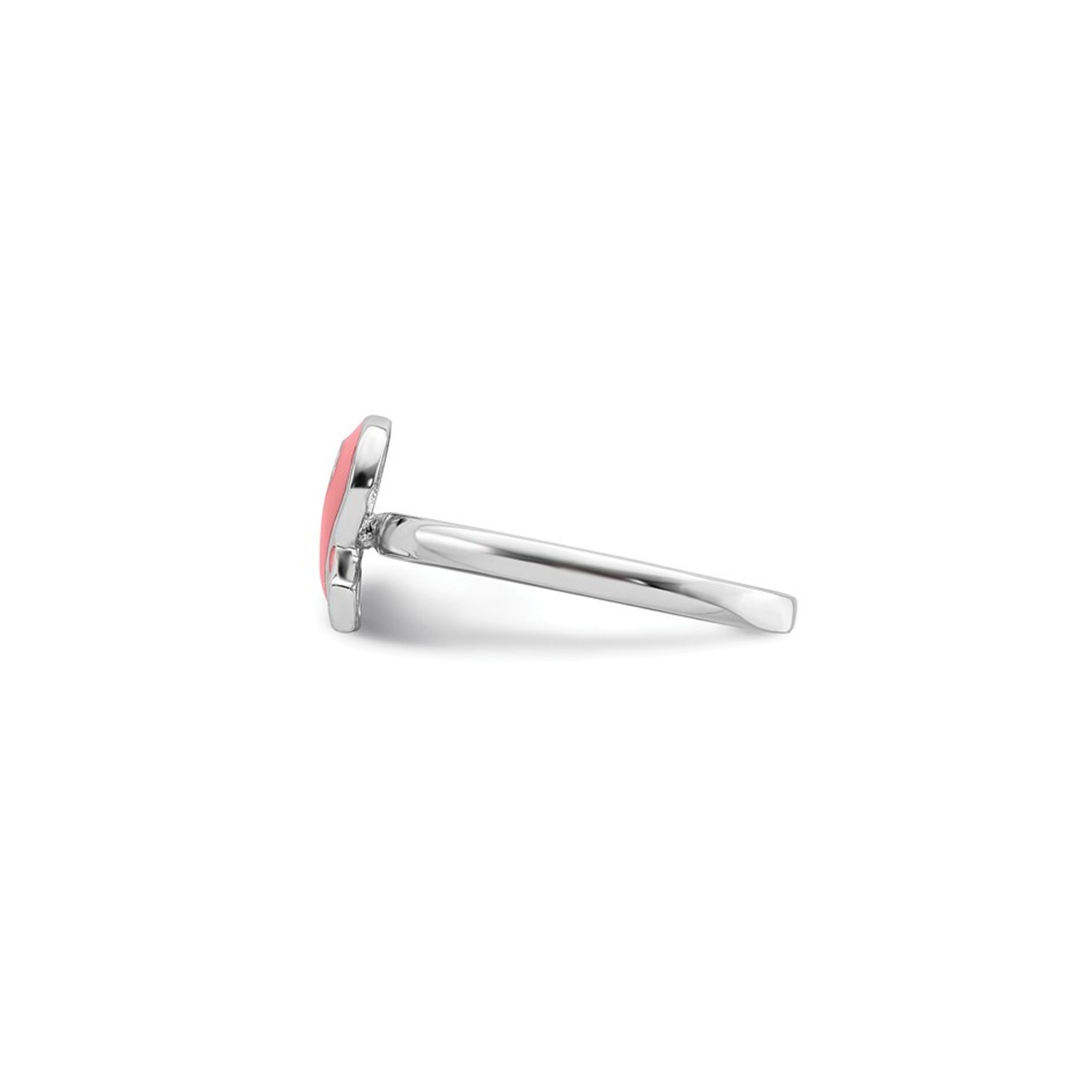 Bague ruban de sensibilisation rose en argent sterling