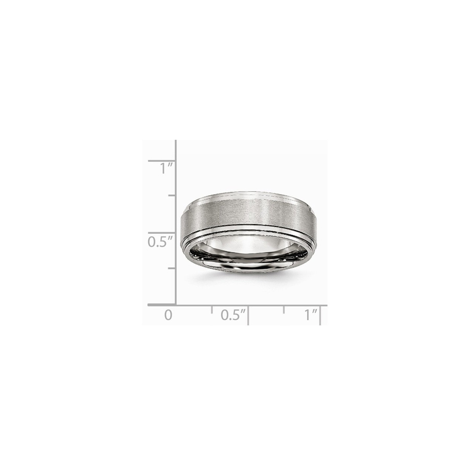 Jonc homme en acier inoxydable brossé 8&nbsp;mm et poli