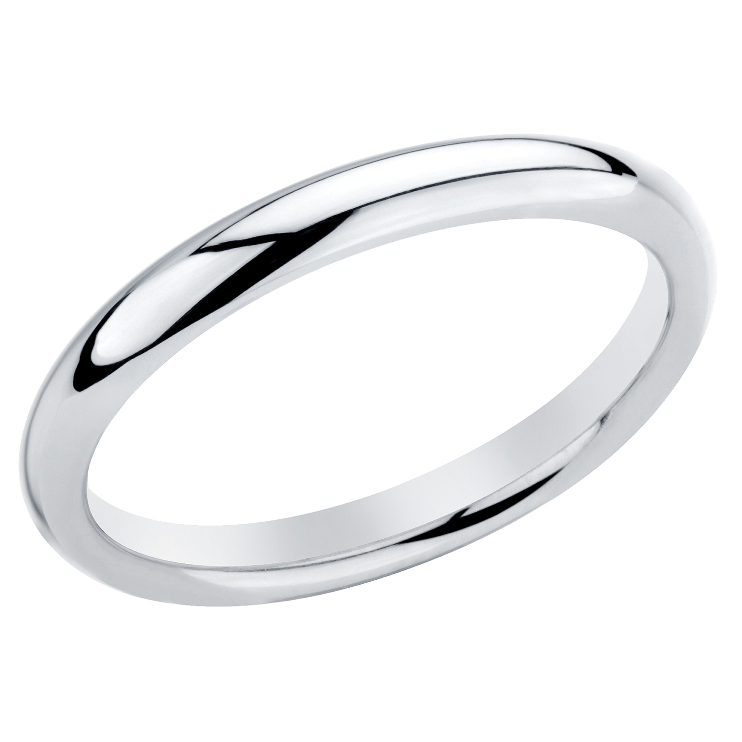 Ladies Comfort Fit 3mm Wedding Band Ring in Sterling Silver