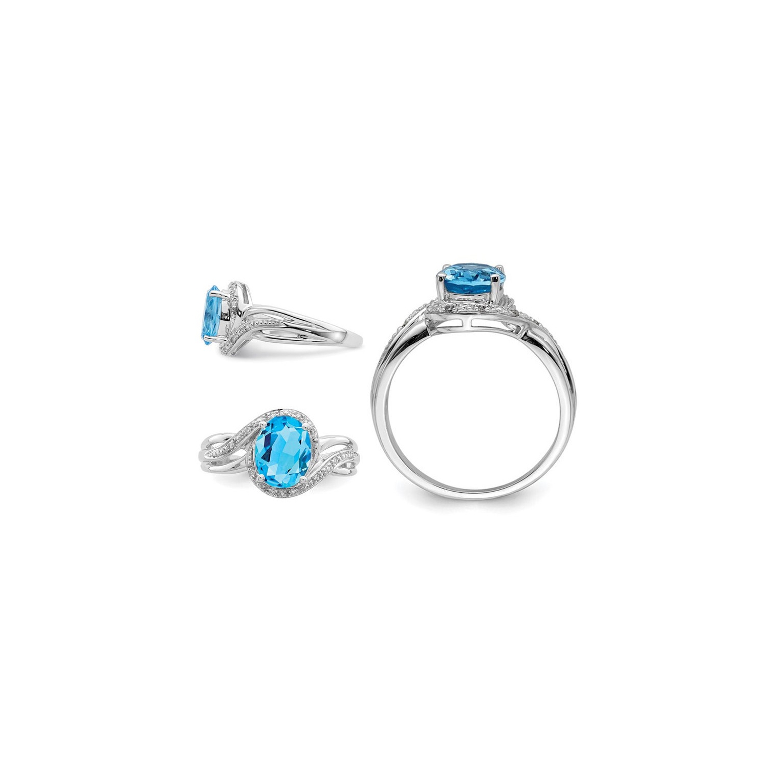 2.25 Carat Swiss Blue Topaz Ring in Sterling Silver
