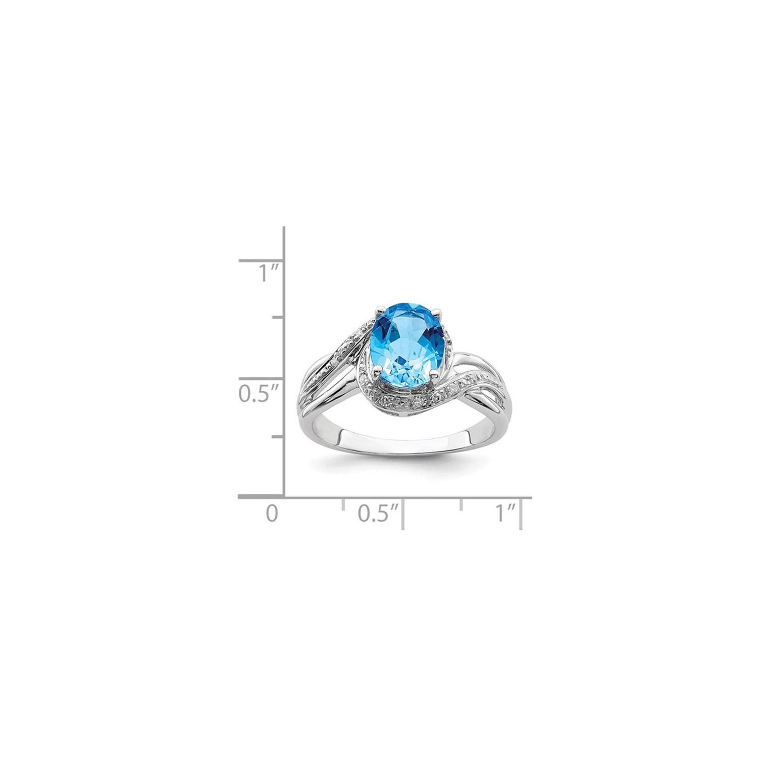2.25 Carat Swiss Blue Topaz Ring in Sterling Silver