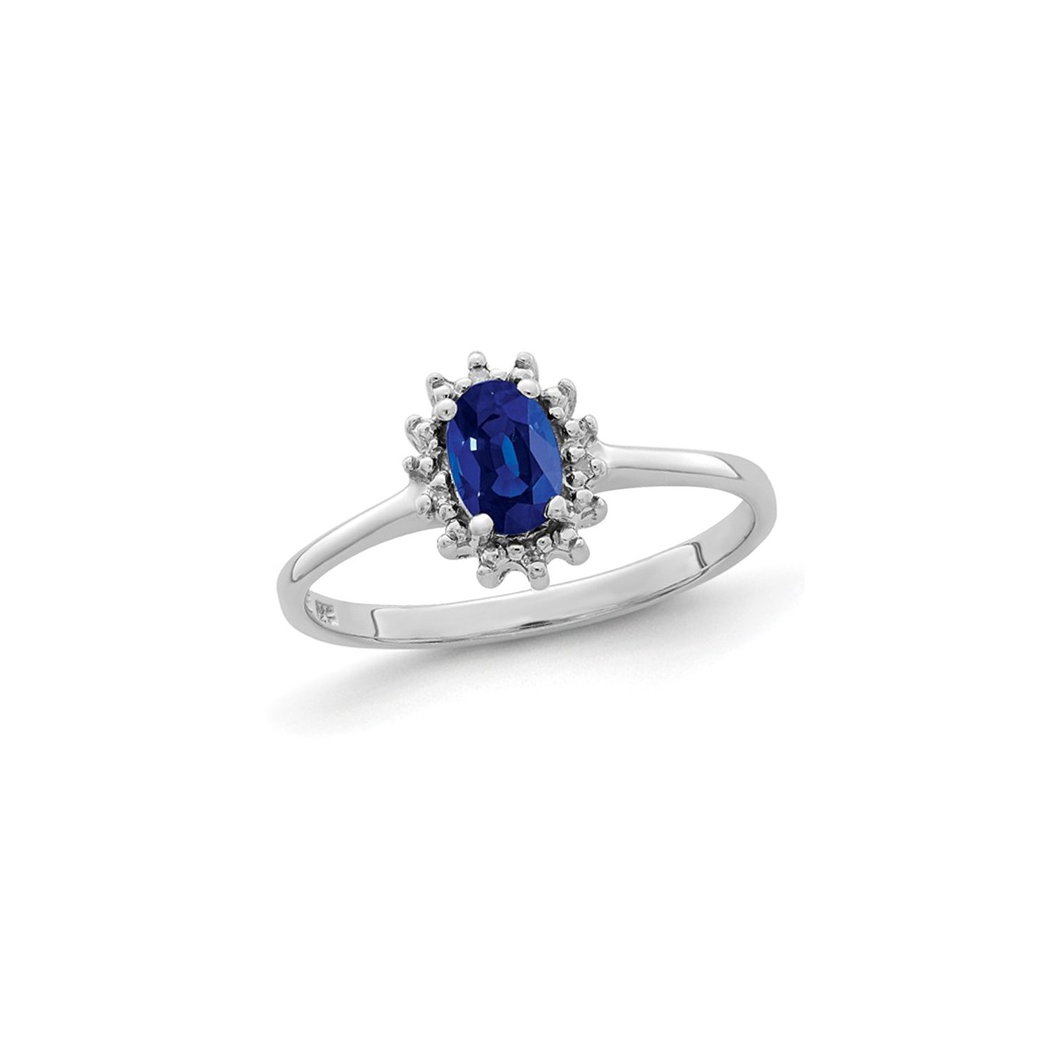 1/2 Carat Natural Sapphire Ring in Polished Sterling Silver