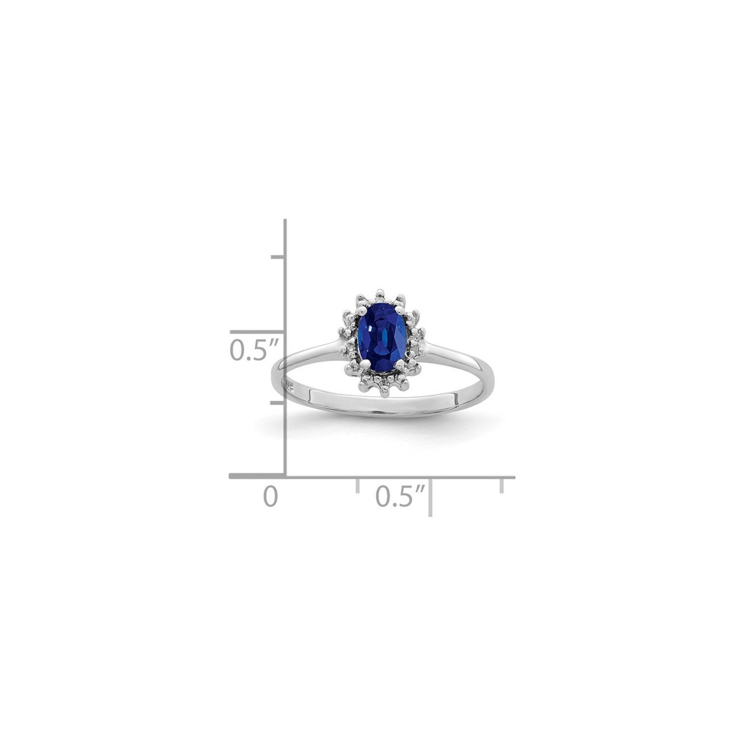 1/2 Carat Natural Sapphire Ring in Polished Sterling Silver