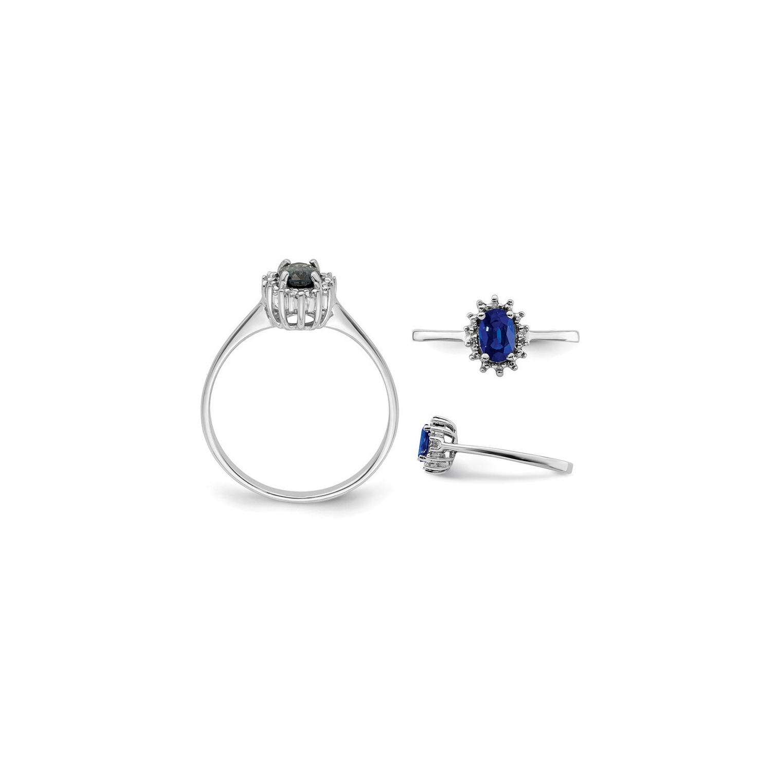 1/2 Carat Natural Sapphire Ring in Polished Sterling Silver